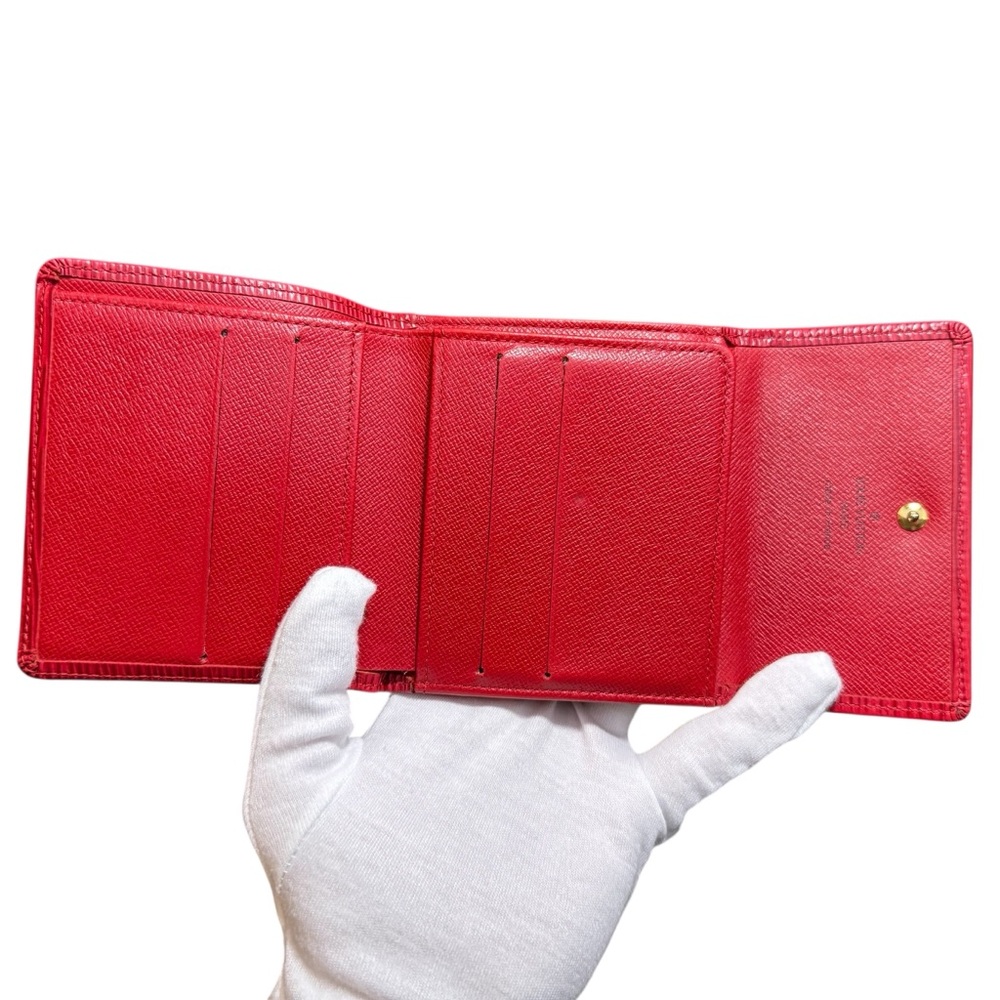 Louis Vuitton EPI Leather Double Snap Wallet in Red EUC - Picture 7 of 12